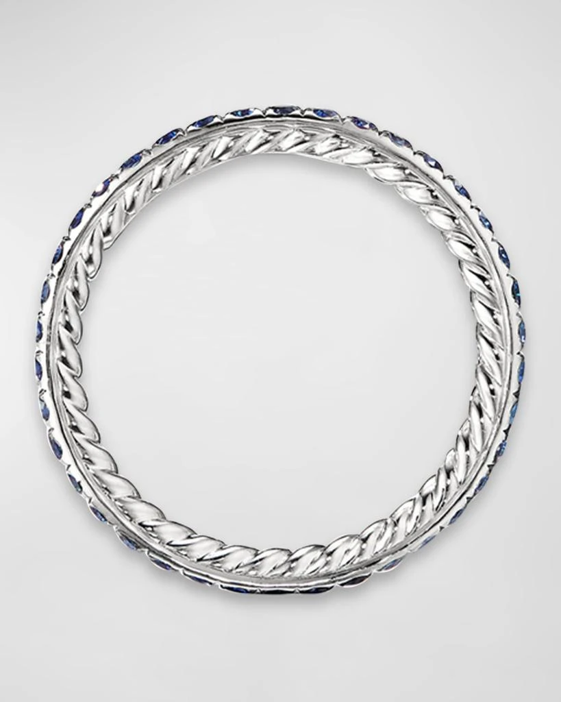 David Yurman DY Eden Band Ring with Gemstones in Platinum, 1.85mm 2