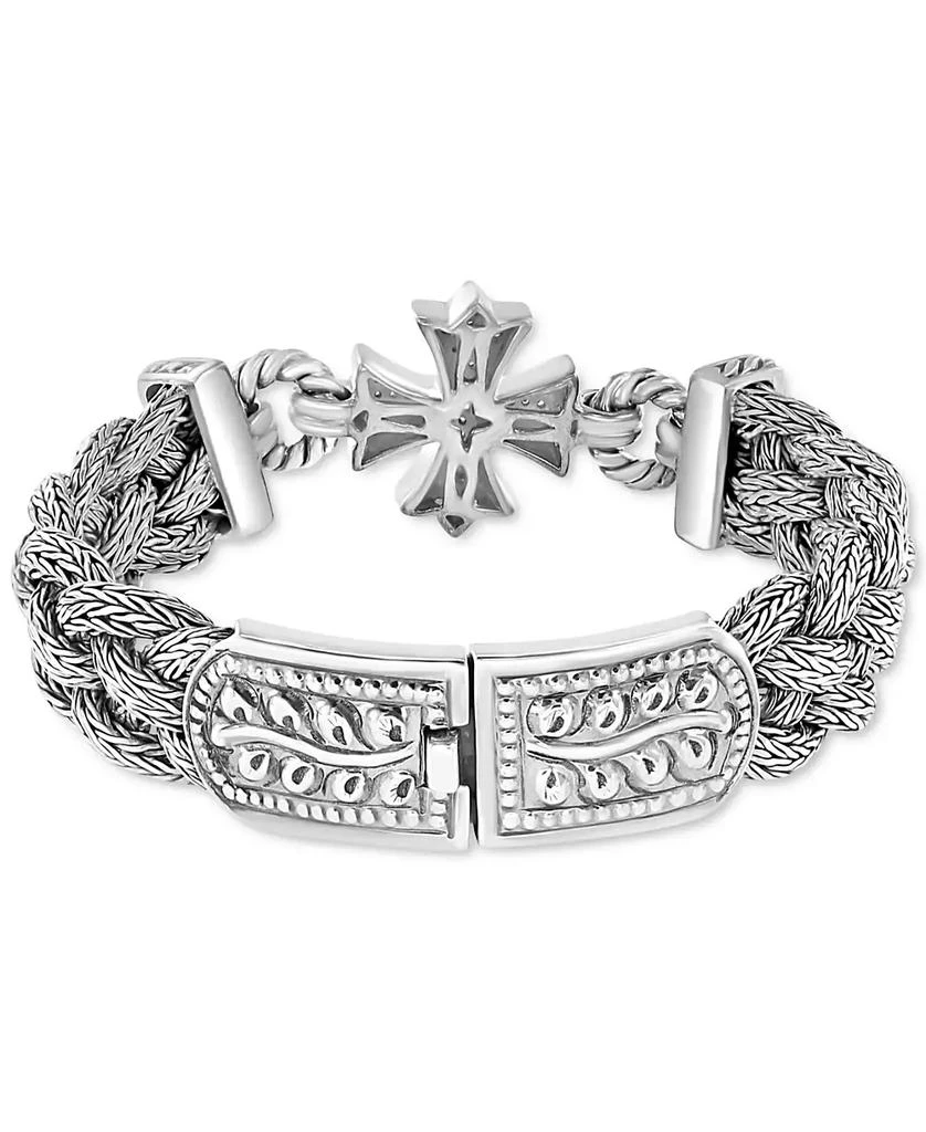 Effy EFFY® Diamond Cross Woven Bracelet (1/3 ct. t.w.) in Sterling Silver & 18k Gold 3