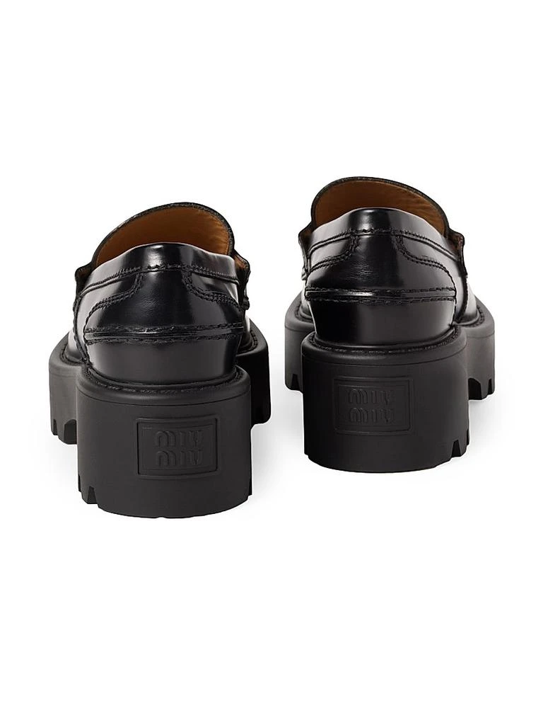 Miu Miu Brushed Leather Loafers 3