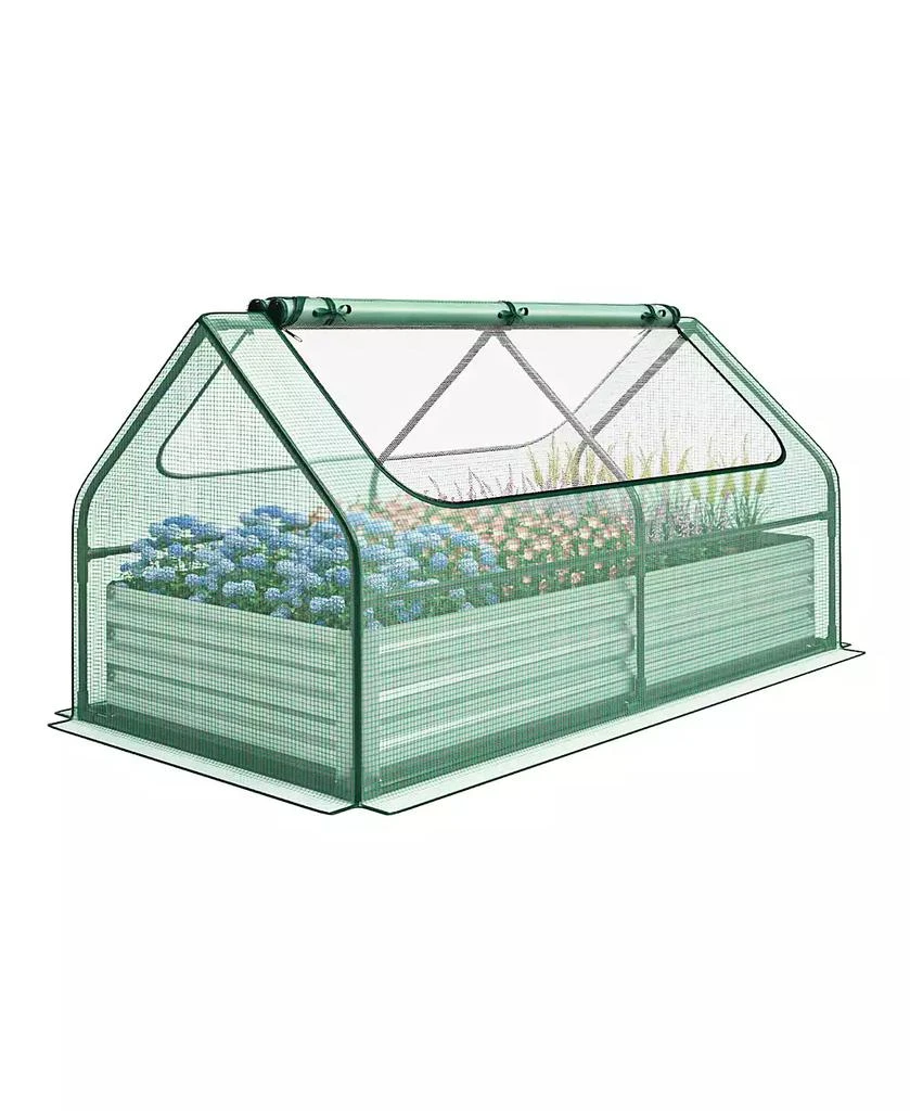 Gymax 71
x 35.5
x 36
Galvanized Steel Raised Garden Bed Metal Planter Box Kit w/ Mini Greenhouse Cover