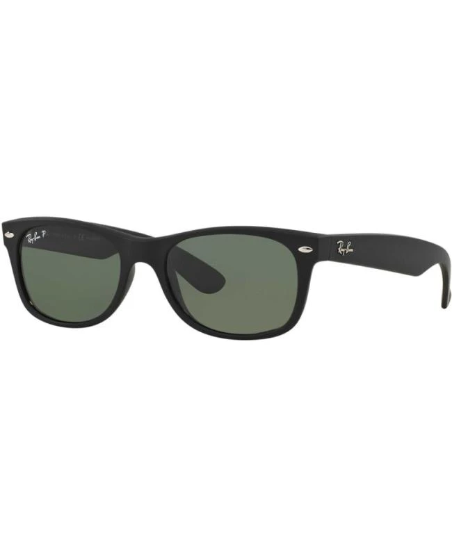 Ray-Ban Ray-Ban New Wayfarer Classic Square Black Acetate Green Men's Sunglasses RB2132 622 58-18 1