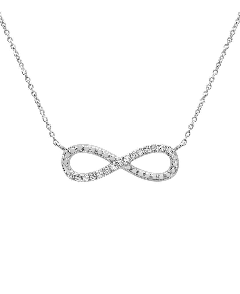 Macy's Diamond Infinity 18" Pendant Necklace (1/10 ct. t.w.) in Sterling Silver