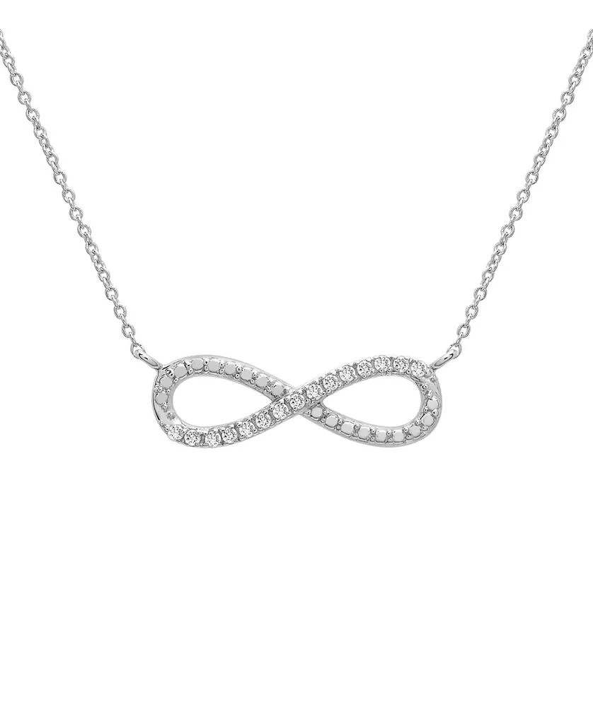 Macy's Diamond Infinity 18" Pendant Necklace (1/10 ct. t.w.) in Sterling Silver 1