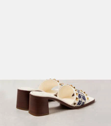Valentino County 60 Rockstud embroidered mules 2