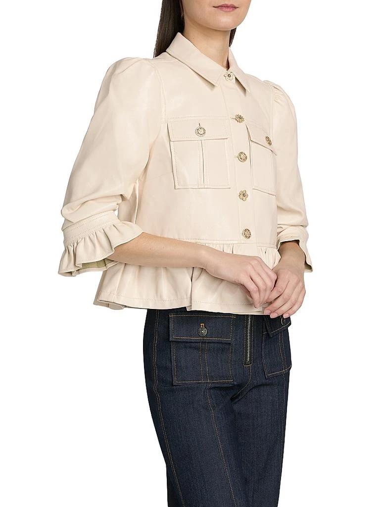 Cinq à Sept Delanie Faux-Leather Ruffle Jacket 4