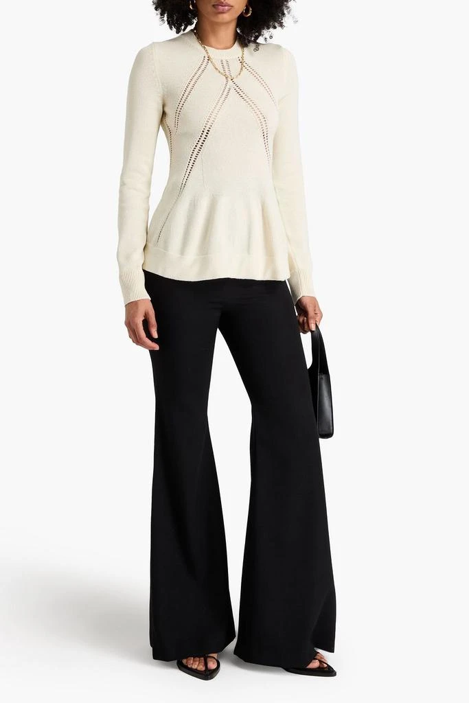 Jil Sander Pointelle-knit wool and cotton-blend sweater 2