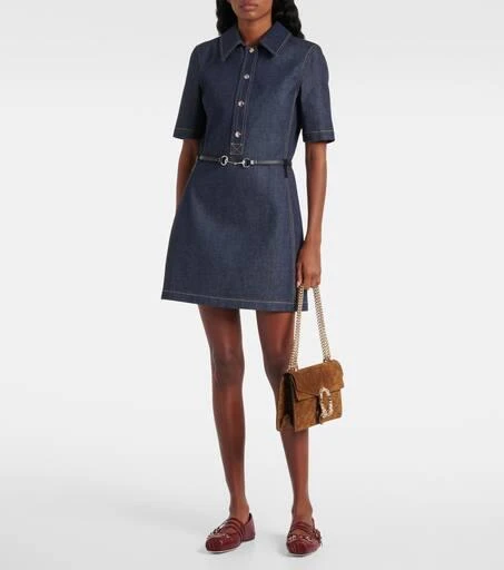 Gucci Horsebit belted denim minidress 2