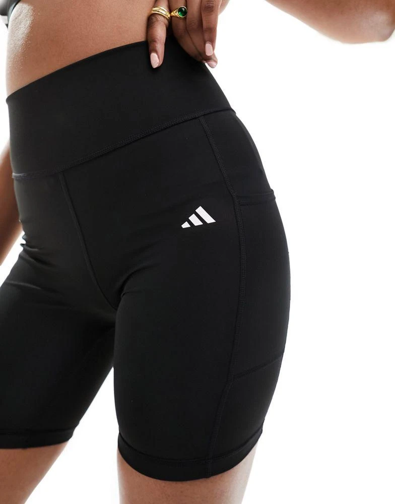 Adidas adidas Training Essentials legging shorts with phone pocket in black 1
