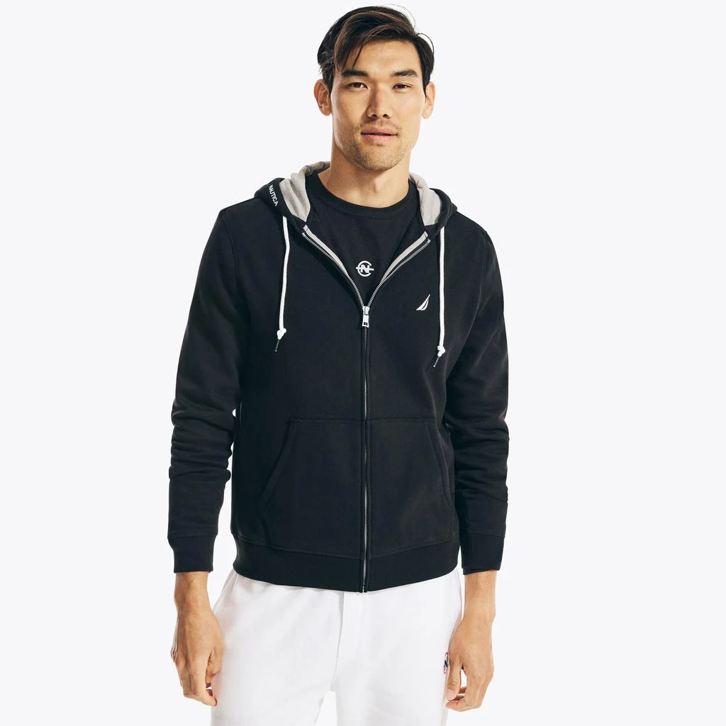 Nautica Mens Solid Full-Zip Hoodie 2