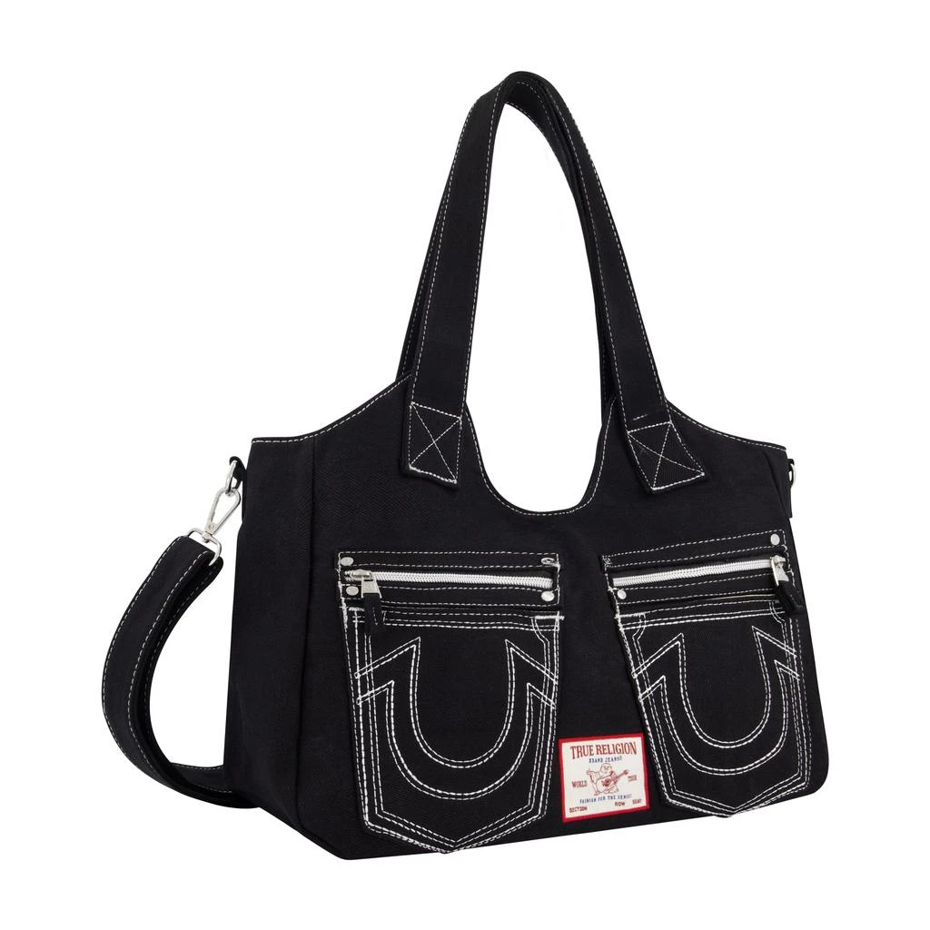 True Religion True Religion Horseshoe Stitch BLACK Satchel 3