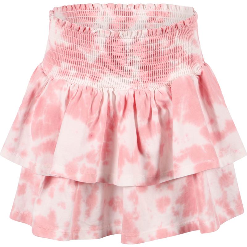 Munster Tie dye tiered skirt in pink and white