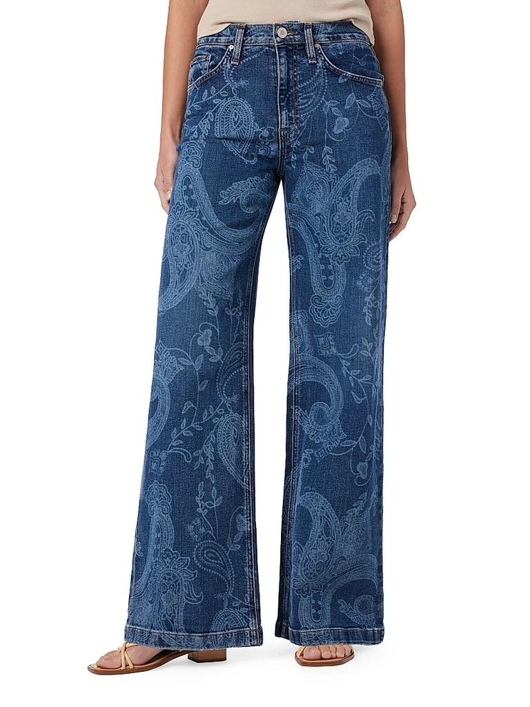 Hudson Jodie Paisley Wide-Leg Jeans 4