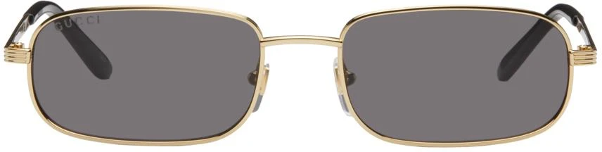 Gucci Gold Rectangular Frame Sunglasses 1