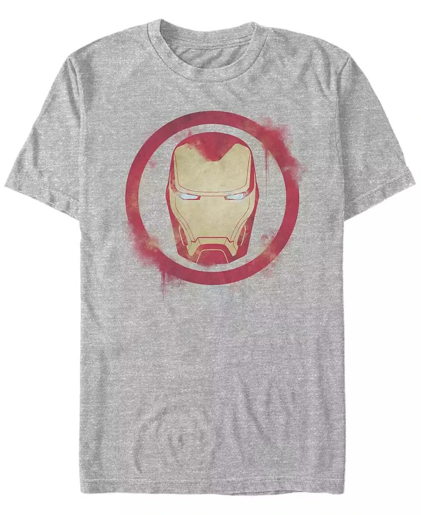 Marvel Marvel Men's Avengers Endgame Iron Man Spray Paint Big Face Logo, Short Sleeve T-shirt 1