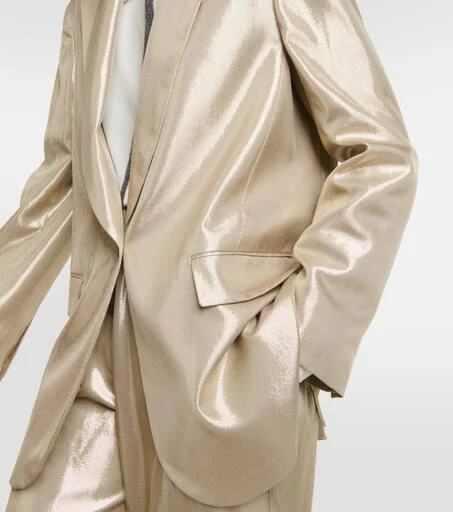 Brunello Cucinelli Metallic gabardine blazer 5
