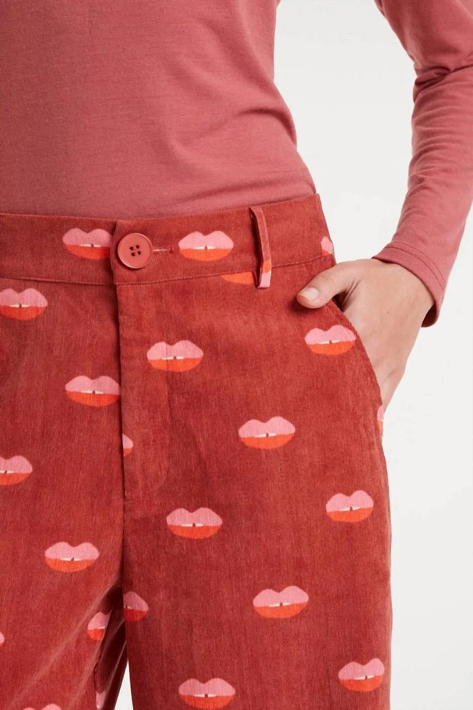 Compania Fantastica Compania Fantastica - Corduroy Lips Print Straight Leg Pants 3