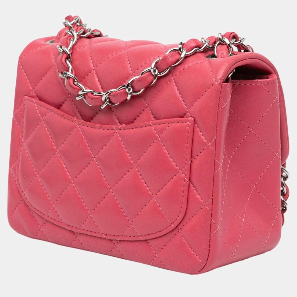 Chanel Chanel Pink Mini Square Classic Lambskin Single Flap Bag 2