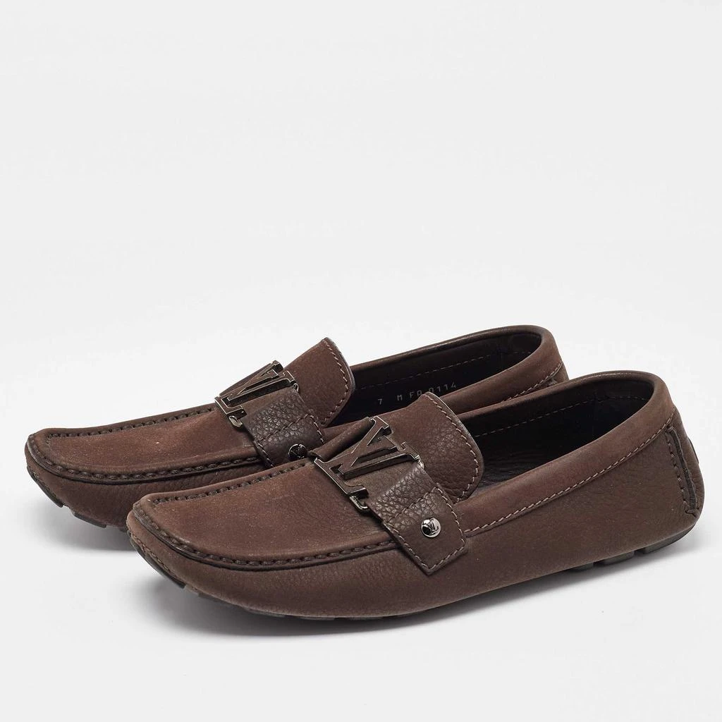Louis Vuitton Louis Vuitton Dark Brown Leather Monte Carlo Loafers Size 41 2