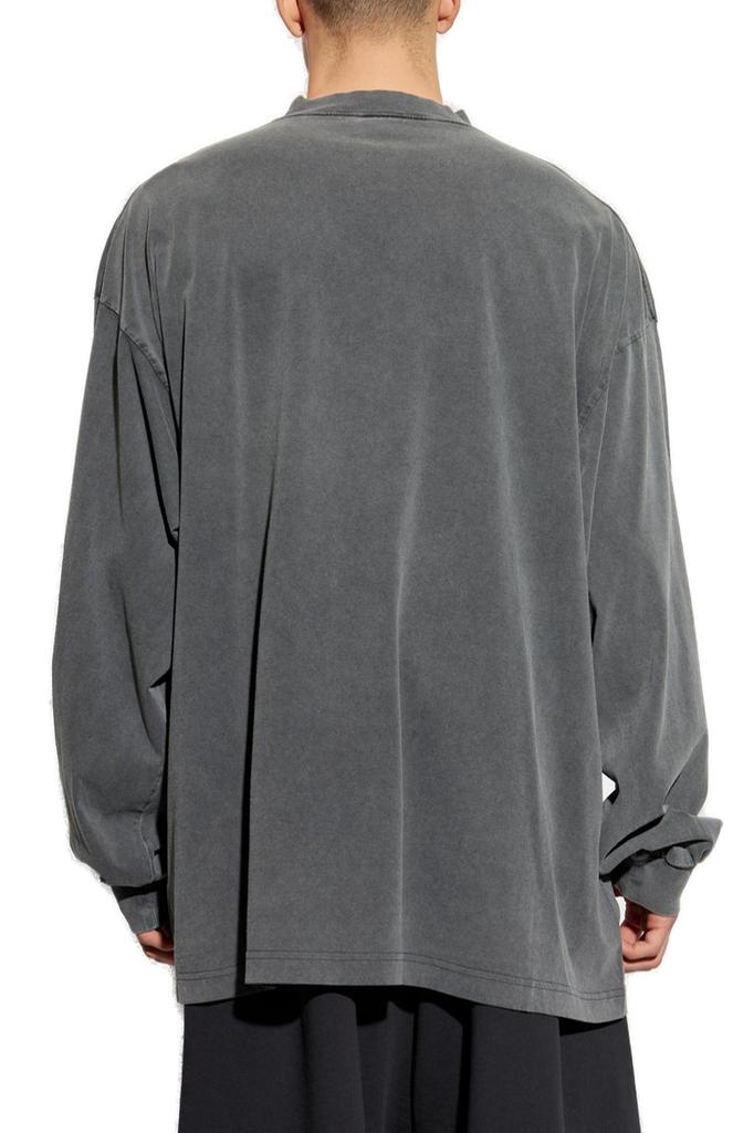 Shop Balenciaga Tbilisi Long-Sleeved Large Fit T-Shirt on Sale at