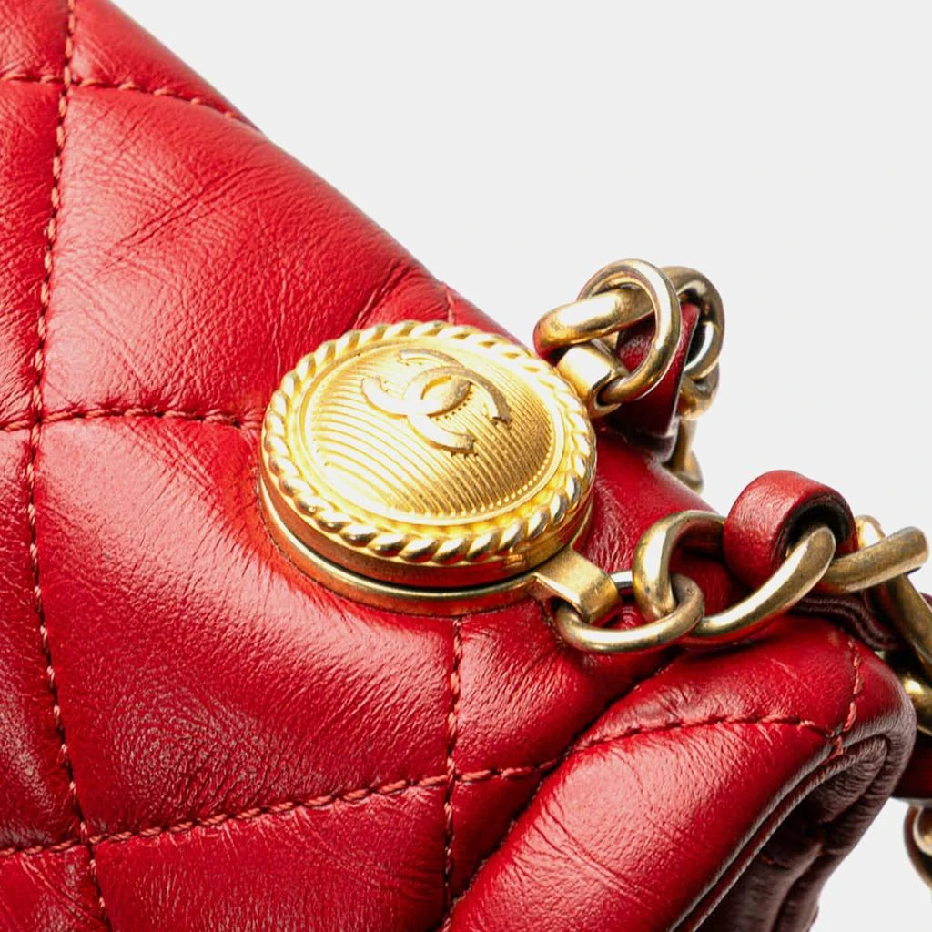 Chanel Chanel Red Lambskin Mini Quilted Soft Square Flap Shoulder Bag 7