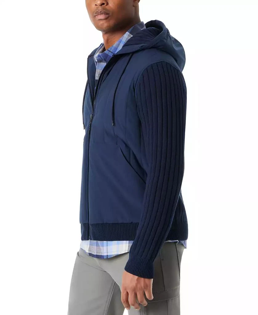 BASS OUTDOOR Men
s Mixed Media Zip-Front Hooded Sweater Jacket 2