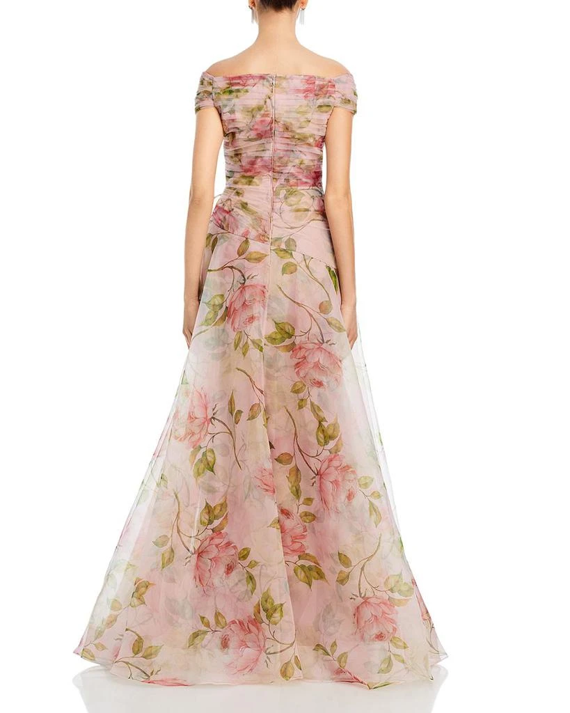 Teri Jon Organza Ruffled Rosette Gown 4