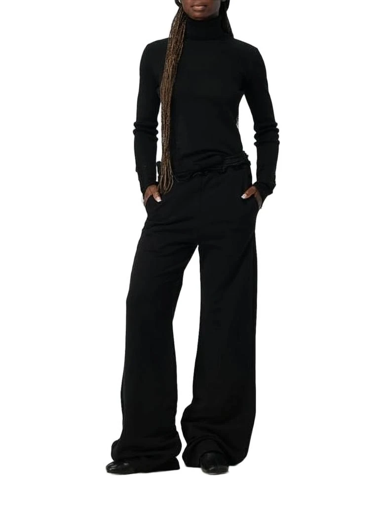 MM6 Relaxed Fit Flared Jogger Pants in Black Cotton 2