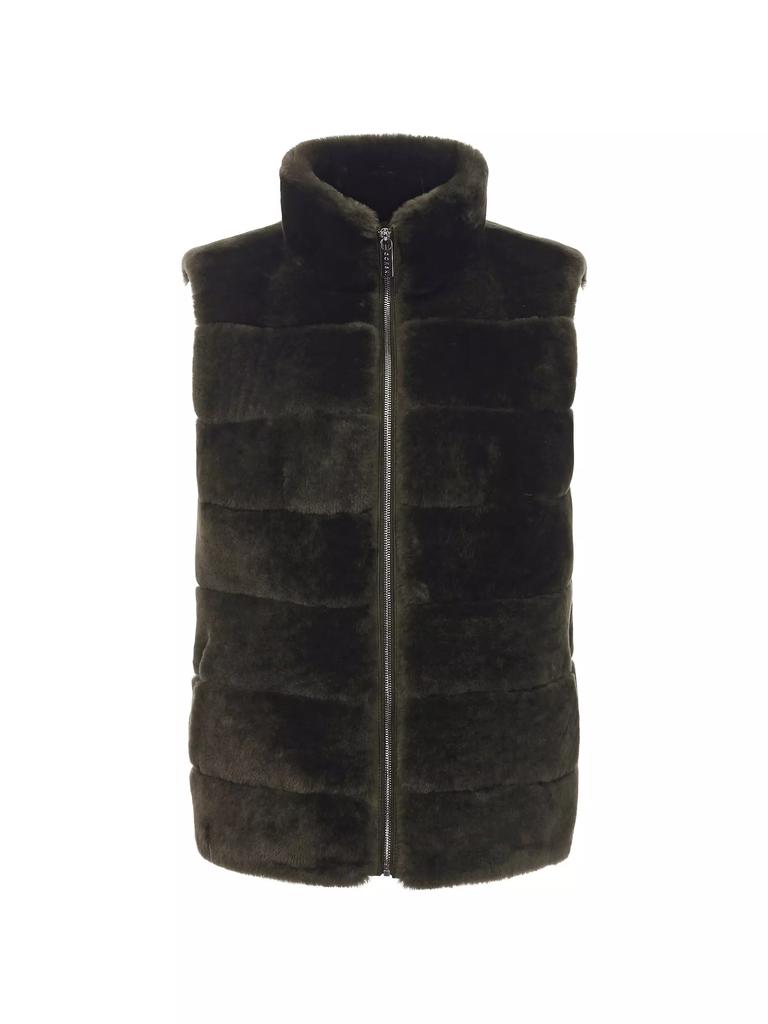 Gorski Shearling Lamb Zip Vest with Quilted Back