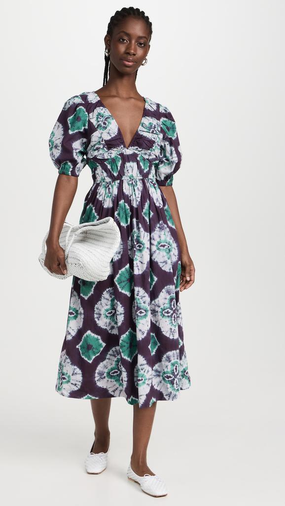 Sea Aveline Tie Dye Print Puff Sleeve Dress