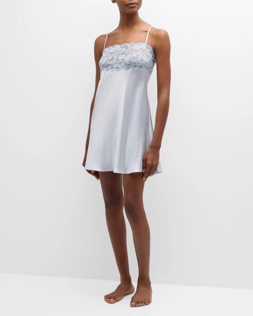 Christine Lingerie Bijoux Lace-Trim Silk Chemise 2