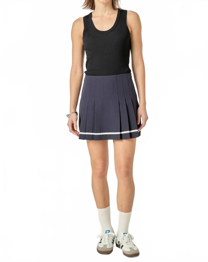 English Factory Pleated Mid-Rise Skort In Contrast
