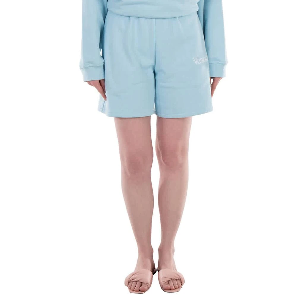 Versace Logo Print Cotton Shorts 1