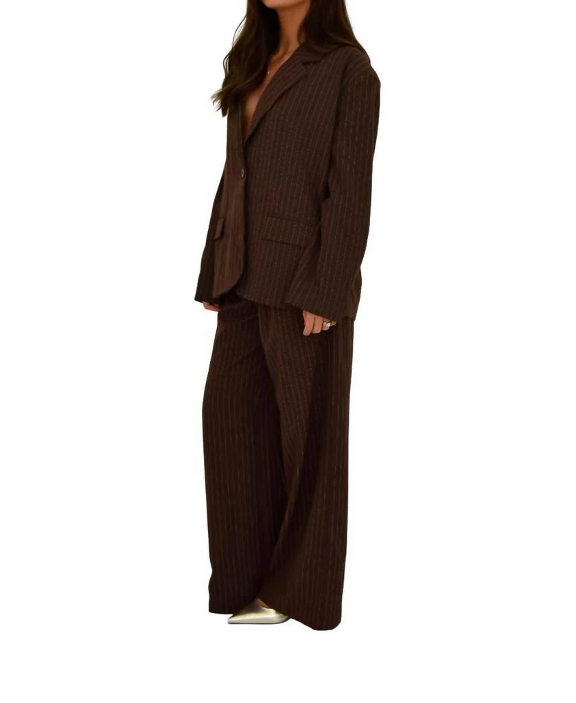 beige botany Pin Blazer In Brown 2