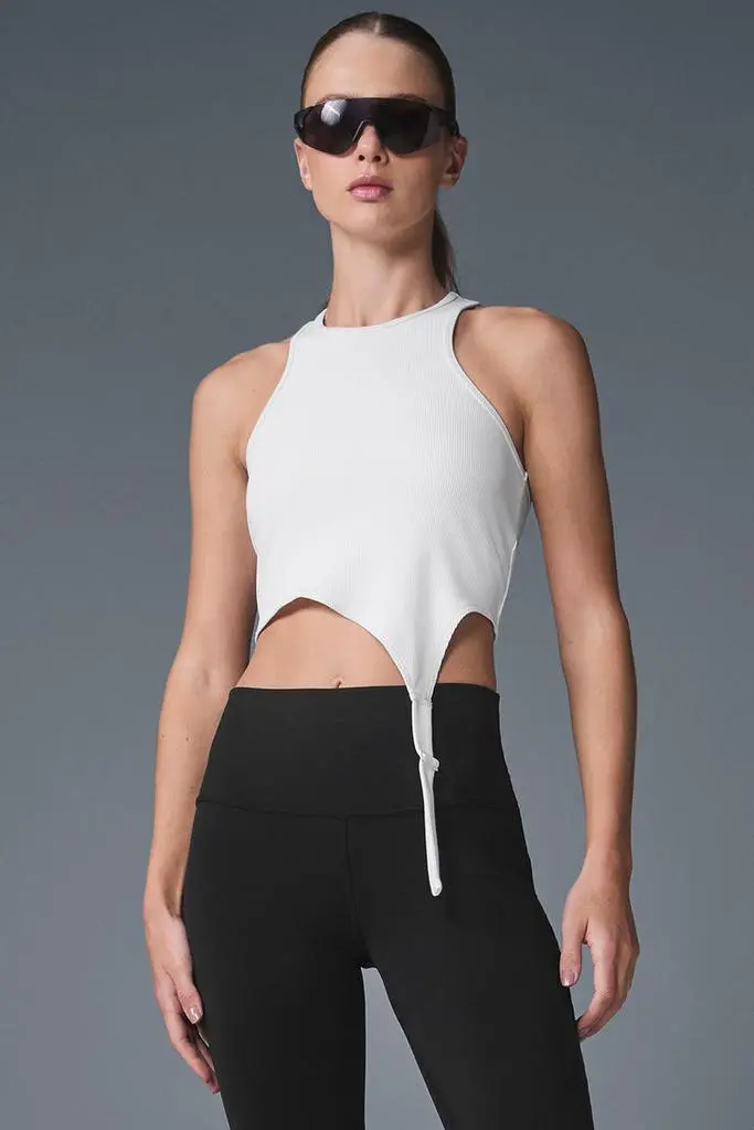 Alosoft Ribbed Revelation Tank Top in Raisinette Brown, Size: Medium