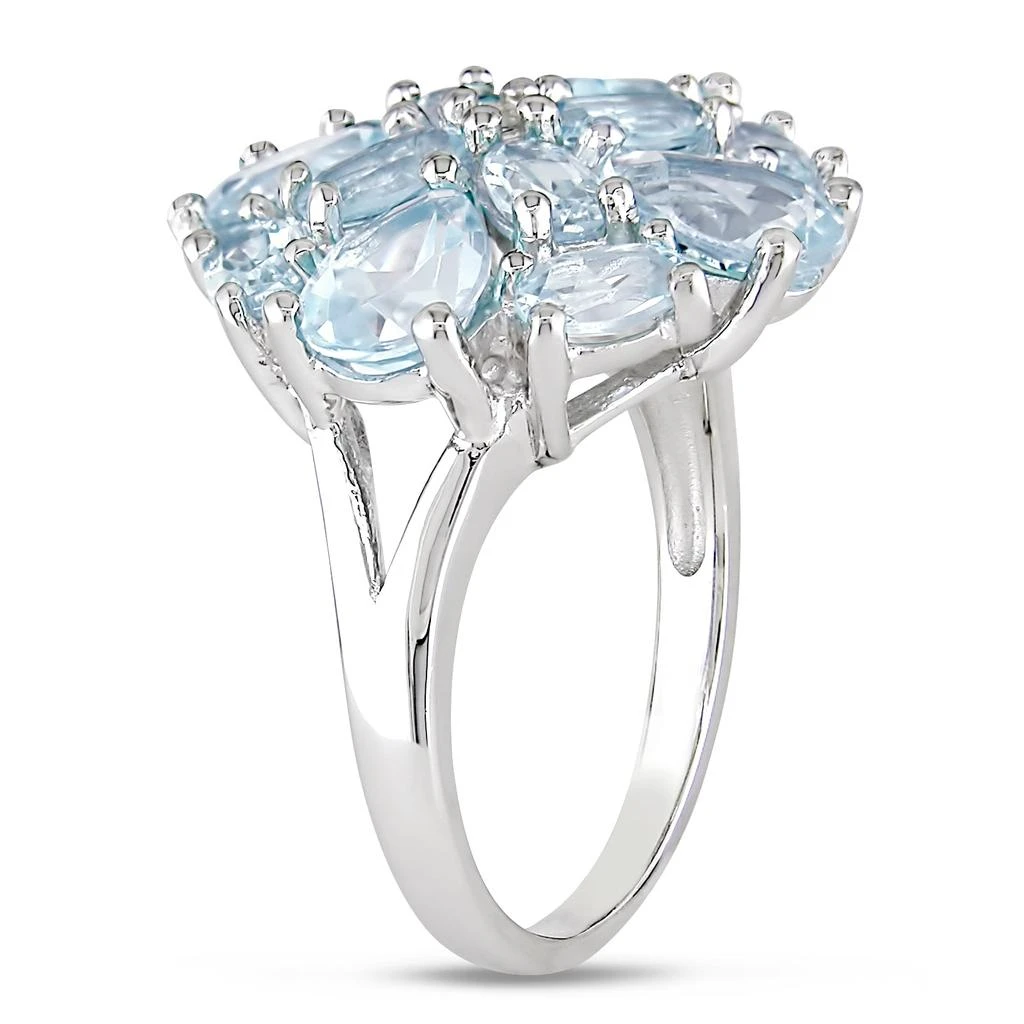 Mimi 
Max 6ct TGW Blue and White Topaz Floral Cluster Cocktail Ring Sterling Silver 3