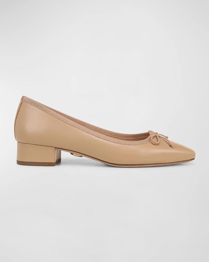 VERONICA BEARD Cecile Leather Bow Ballerina Pumps 1
