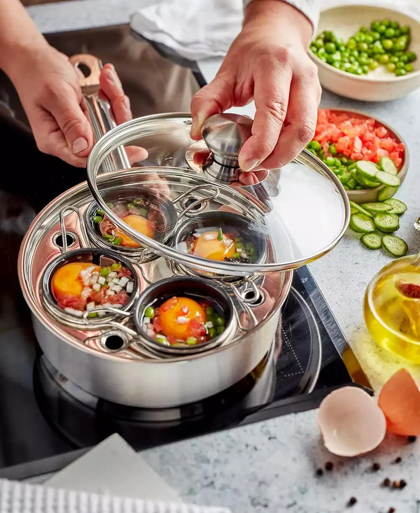 Demeyere 4-Cup Stainless Steel Egg Poacher Set 6