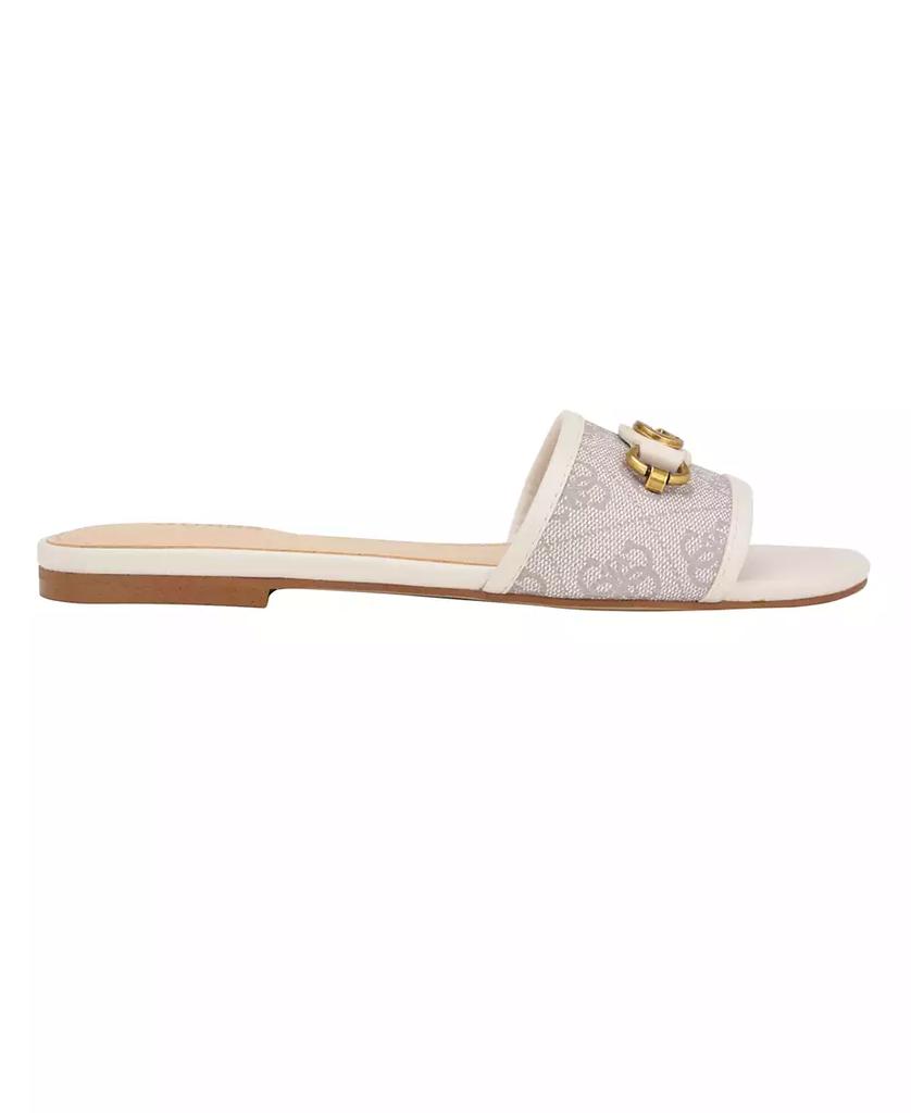 GUESS Women's Hammi One Band with Logo and Hardware Flat Sandals