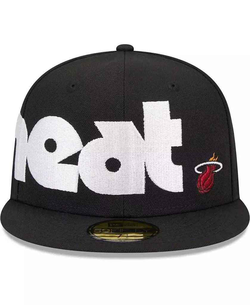 New Era Men's Black Miami Heat Checkerboard UV 59FIFTY Fitted Hat 4