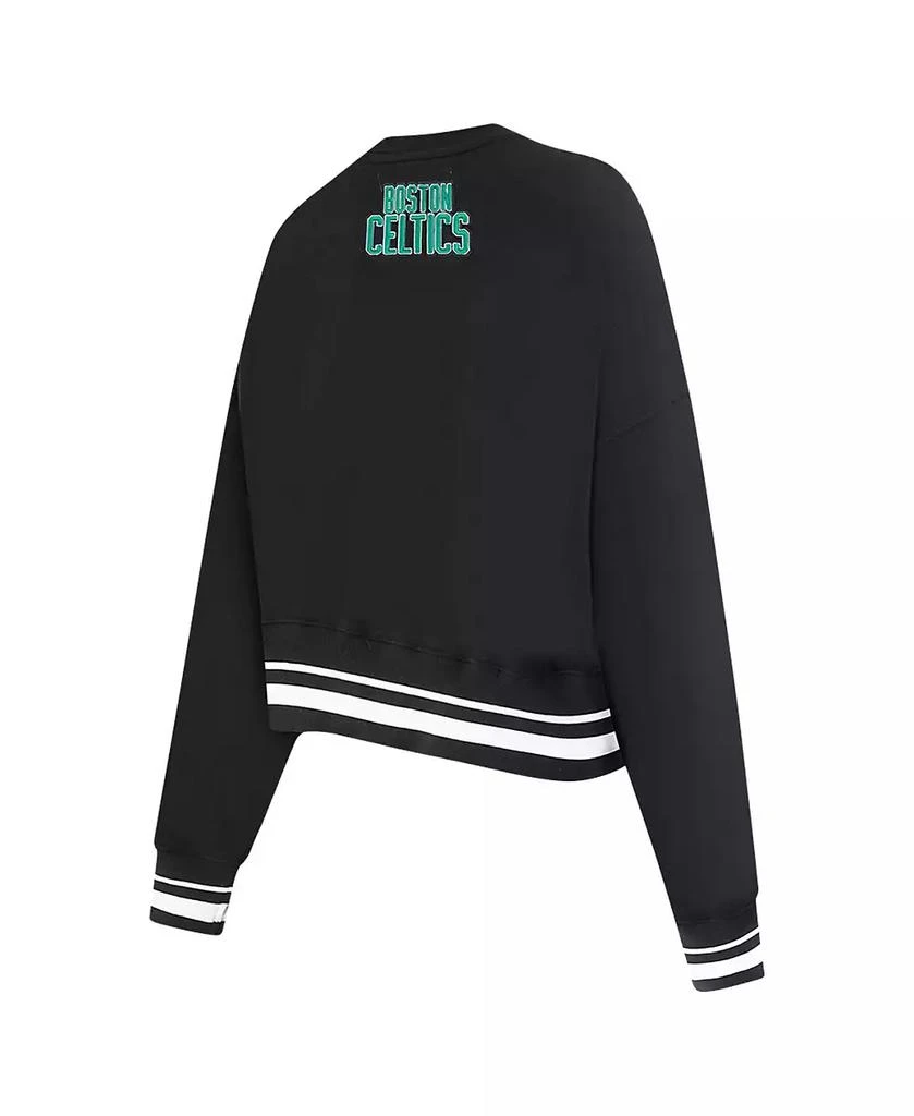 Pro Standard Women's Black Boston Celtics Area Code Cropped Pullover Sweatshirt 4