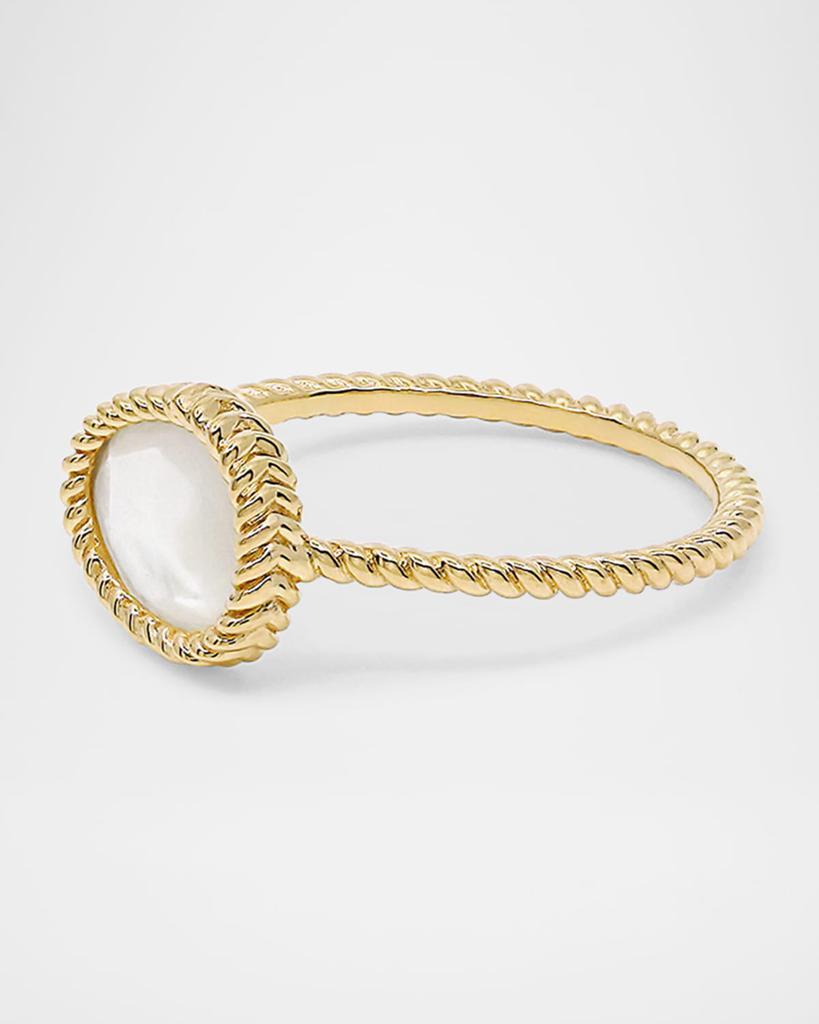 Al Zain Jewelry 18K Yellow Gold Nina Marinar Band Ring with MOP, Size 6