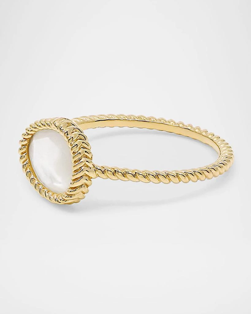 Al Zain Jewelry 18K Yellow Gold Nina Marinar Band Ring with MOP, Size 6 2