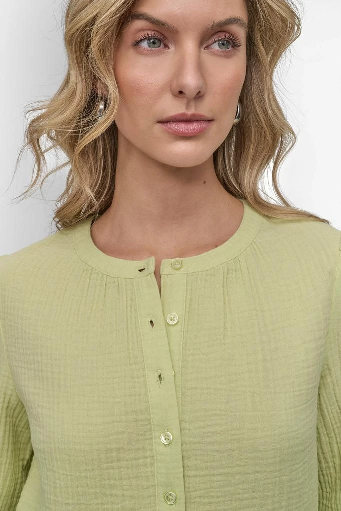 DKNY JEWEL NECKLINE HENLEY LONG SLEEVE 5