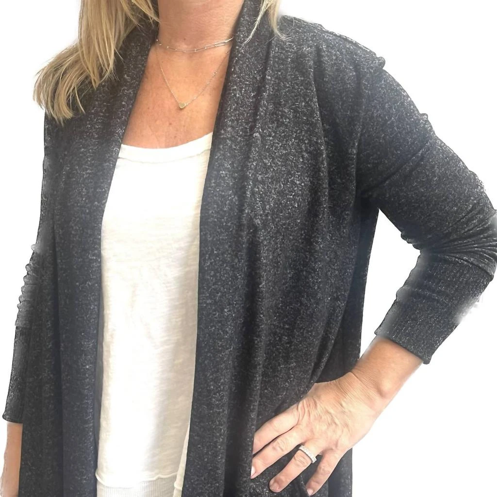 Astrologie Women's Mae Super Soft Short Drape Cardigan In Black Onyx 1