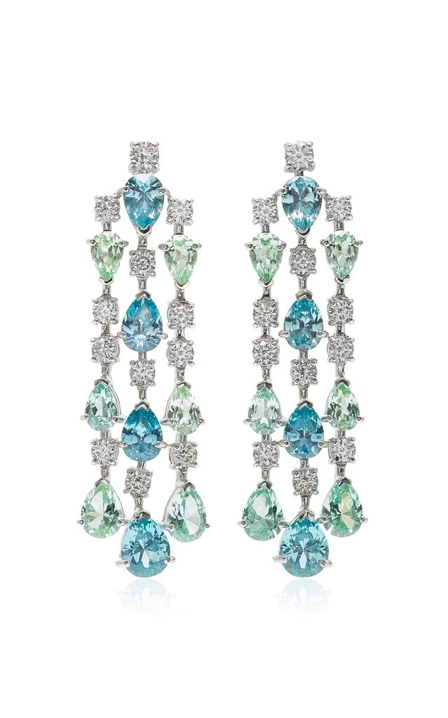Anabela Chan Anabela Chan - Valley Orchid 18K White Gold Sapphire; Spinel; Diamond Earrings - Multi - OS - Moda Operandi - Gifts For Her 1