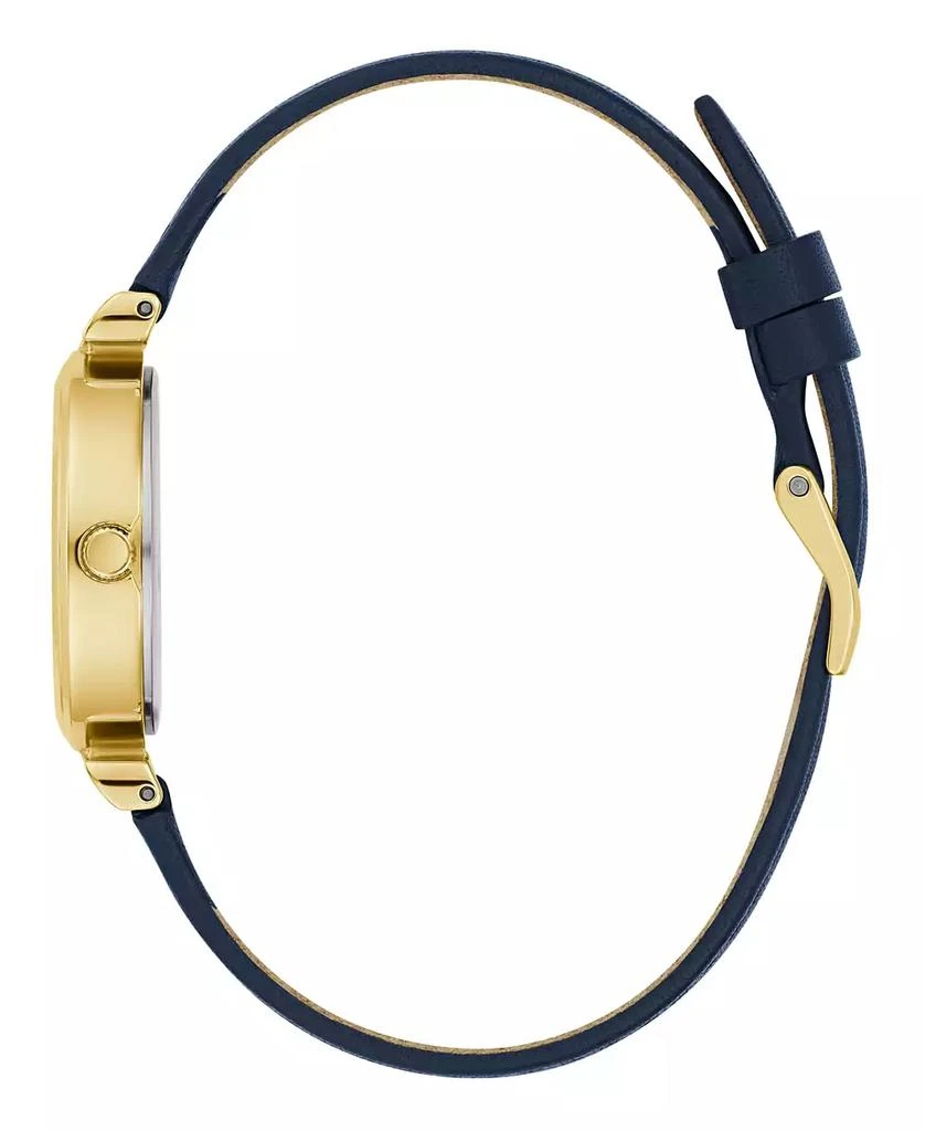 GUESS Women's Analog Blue Genuine Leather Watch, 28mm 2