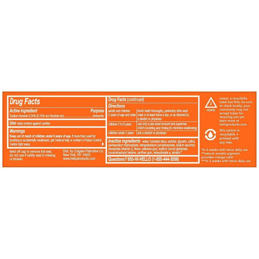 Hello Vitamin C Whitening Toothpaste With Fluoride Peppermint 9