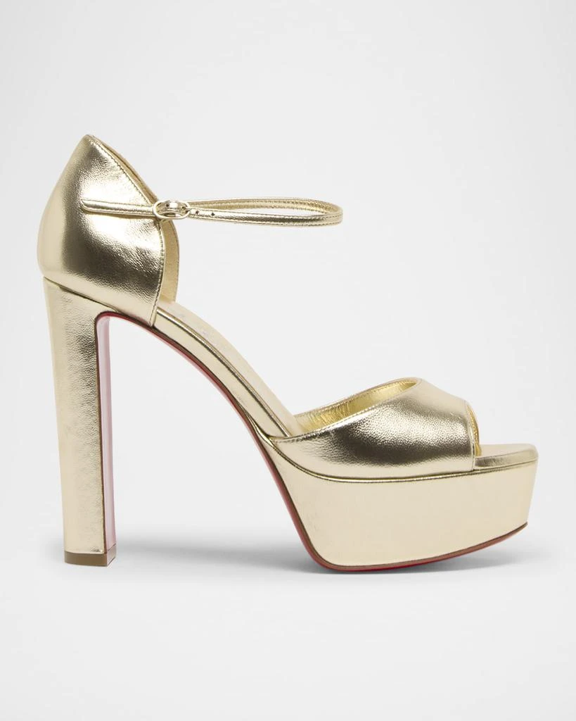 Christian Louboutin Sandaloo Metallic Red Sole Platform Sandals 1