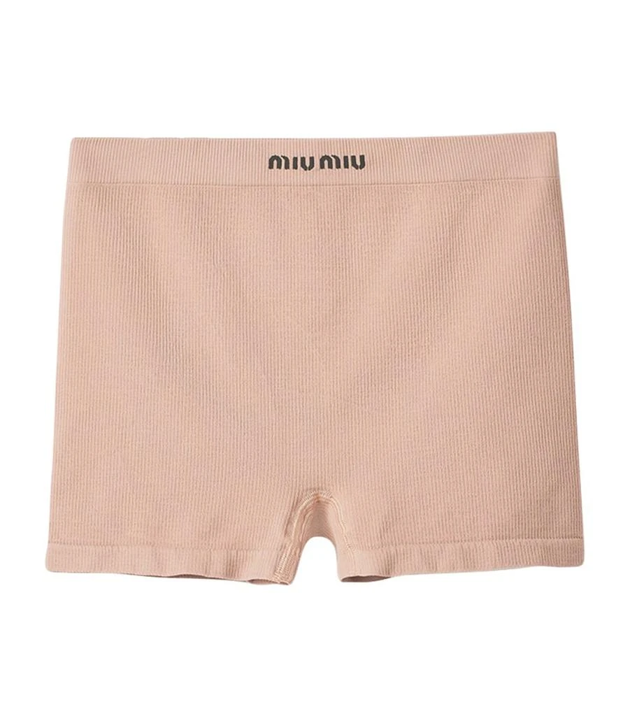 Miu Miu Ribbed Seamless Boxer Shorts 1
