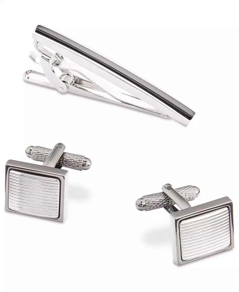 Perry Ellis Two-Tone Tie Bar & Cuff Links Set